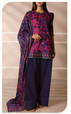 SAYA Orchid Dusk U01-25486-26AR magenta navy printed unstitched 3 piece lawn suit