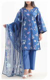 SAYA Orchid Dusk U01-25412-17BR blue printed unstitched 3 piece lawn suit